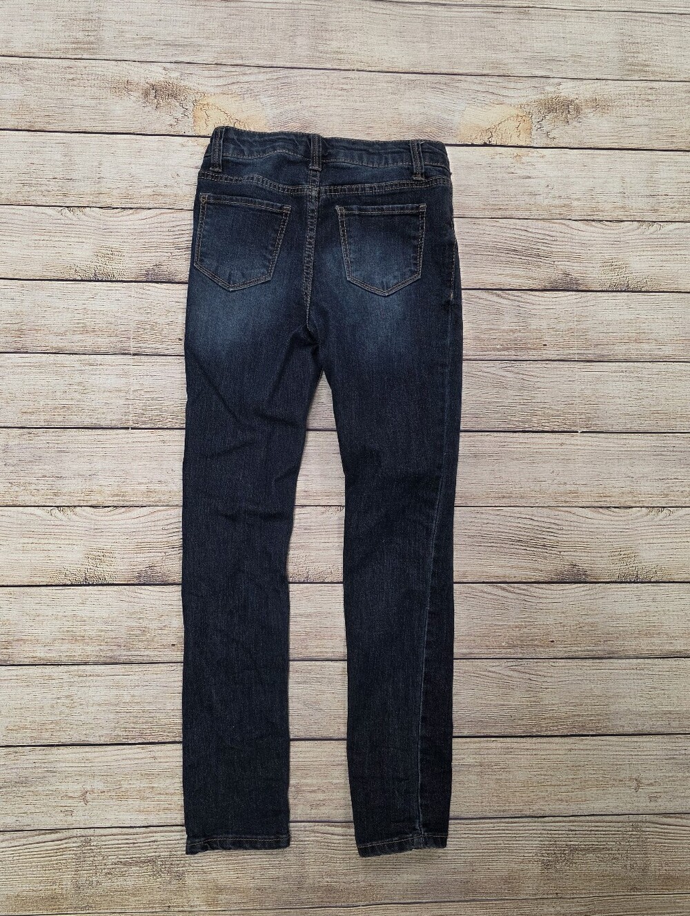 SO Dark Wash Distressed Button-Fly Jeans Size 8 - Picture 3 of 6